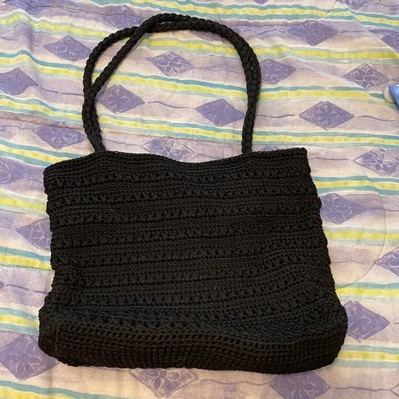 Black crotchet-type handbag - Picture 2 of 5